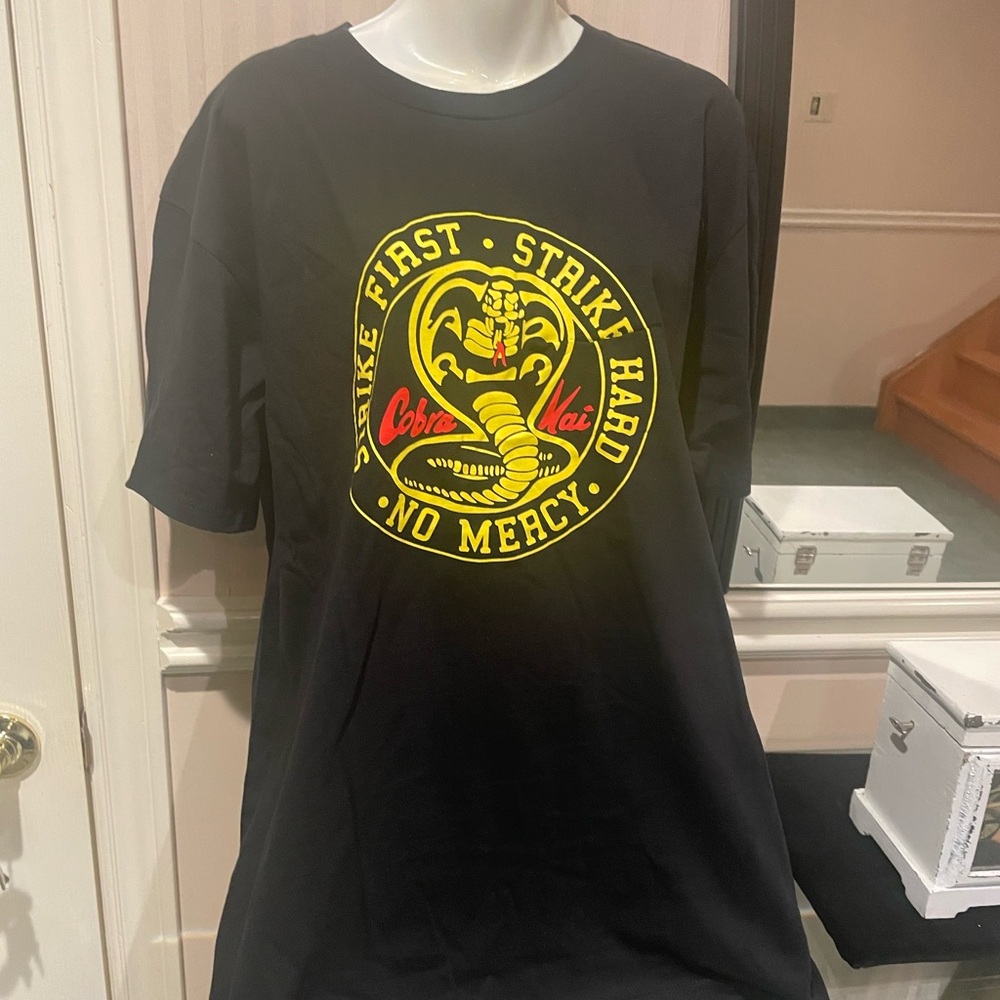 NWOT Black T-Shirt - Strike First, Strike Hard